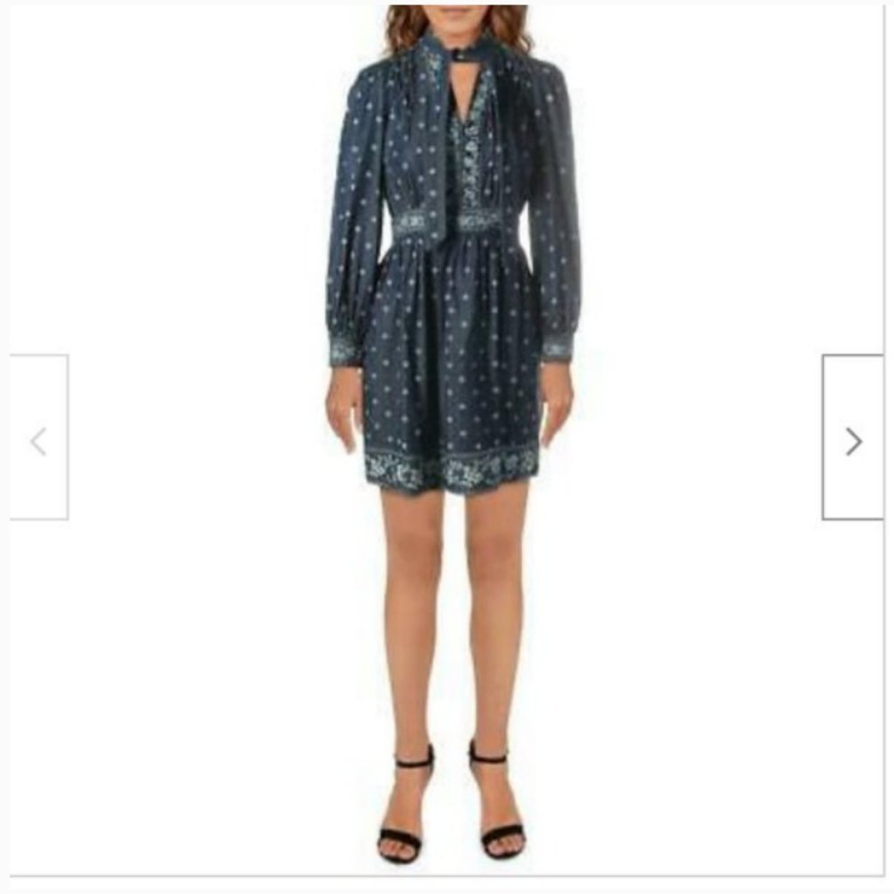 kate spade indigo denim bandana tie dress 2 nwot